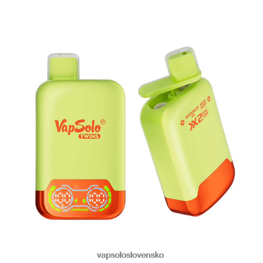VapSolo Refill - melónový ľad a zmiešané bobule VapSolo TWINS jednorazová vapa RZ648234