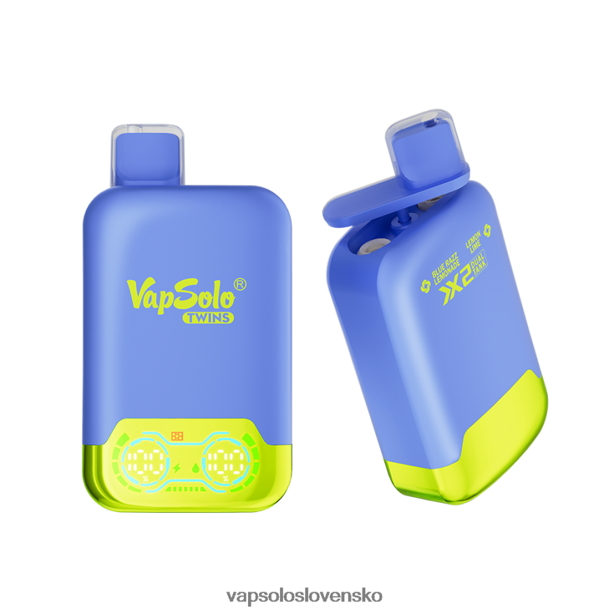 VapSolo Slovensko - modrá razz limonáda a citrónová limetka VapSolo TWINS jednorazová vapa RZ648226