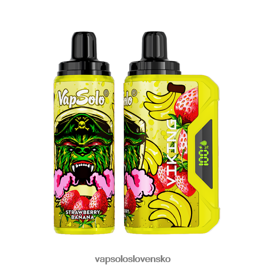 VapSolo Review - jahodový banán VapSolo VIKING jednorazová vapa RZ648243
